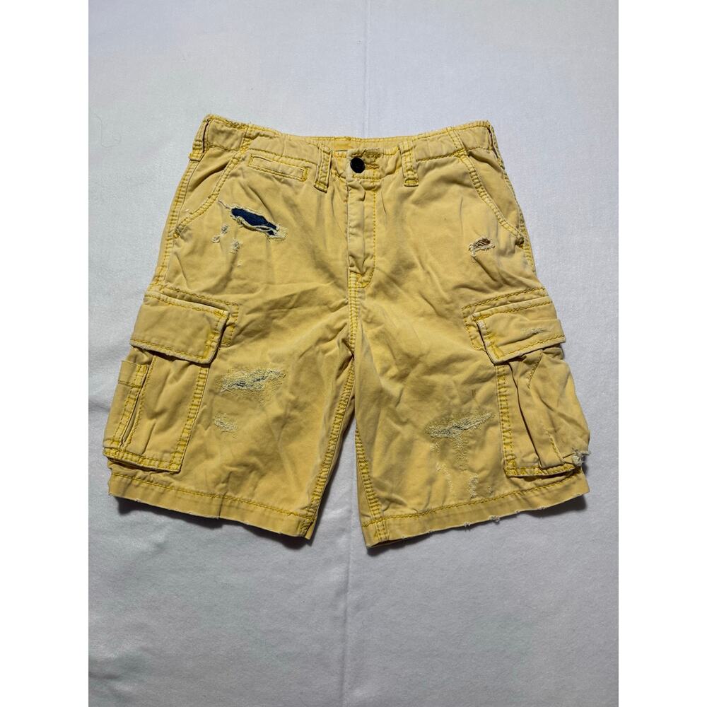 True Religion Y2K Distressed Yellow Cargo Shorts Men’s Size 30
